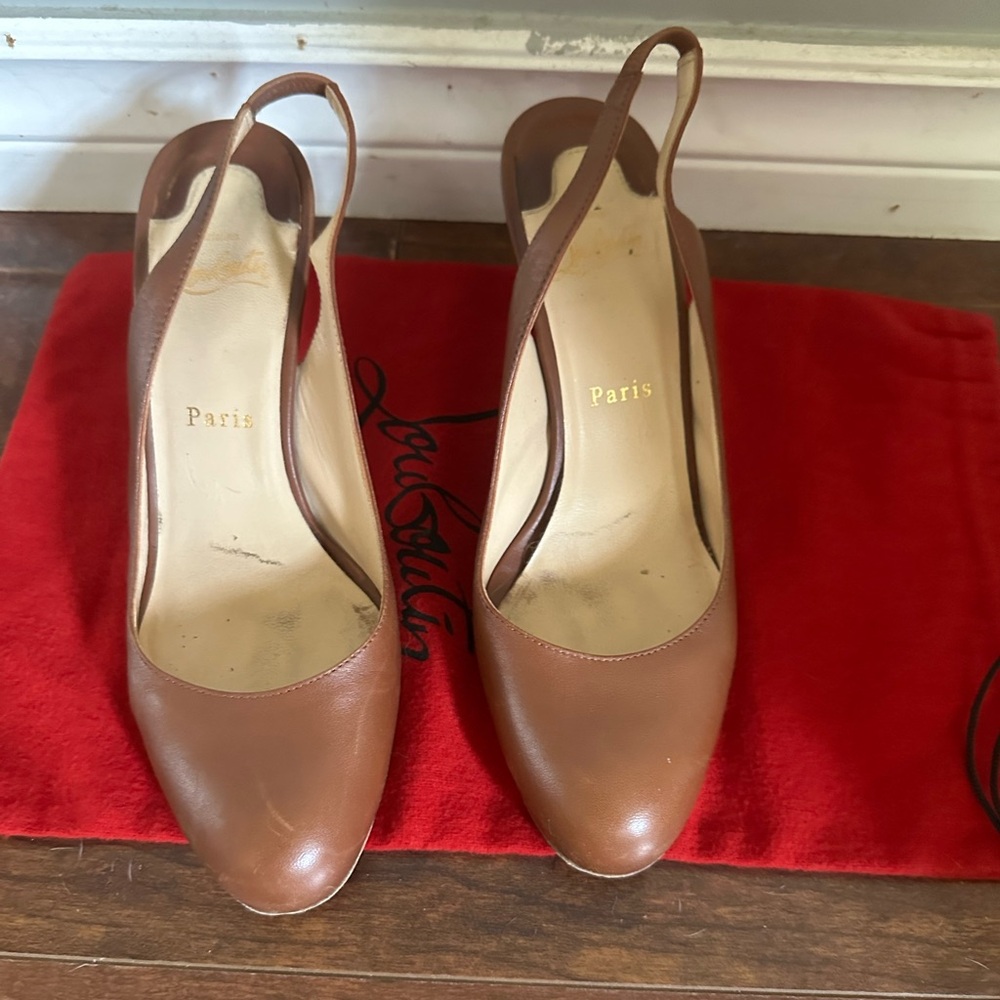 Christian Lououtin slingback heels